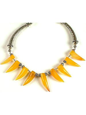 Yellow Chalcedony Claw Choker