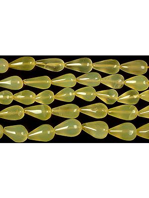Yellow Chalcedony Straight Drilled Drops