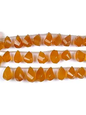 Yellow Chalcedony Twisted Drops
