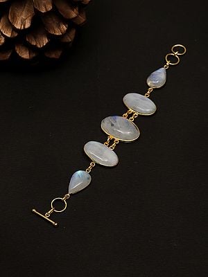 Cabochon Rainbow Moonstone Bracelet
