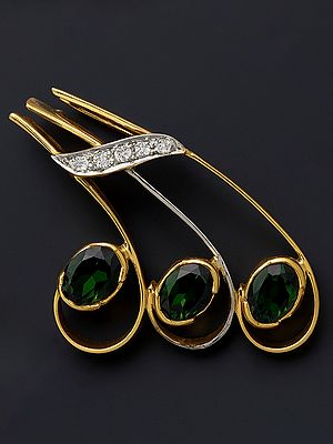 Faceted Green Tourmaline Designer Pendant with Diamonds