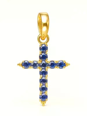 Faceted Sapphire Cross