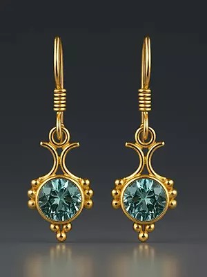 Faceted Aquamarine Earrings