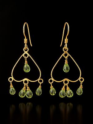 Faceted Peridot Drop Chandeliers