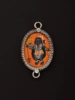 Oval Shape Hand-Painted Goddess Kali Pendant