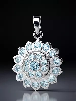 Faceted Blue Topaz Pendant