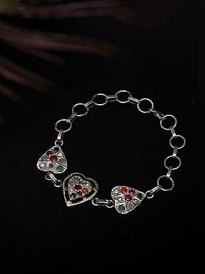 Heart Shape Navaratna Bracelet