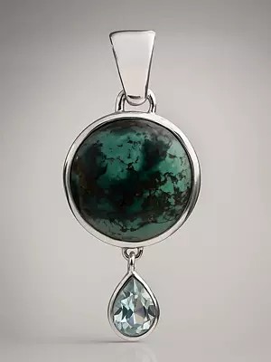 Spider's Web Turquoise Pendant with BT