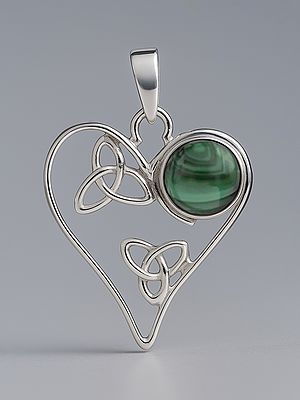 Heart-Shape Pendant with Gems | Carnelian Pendants