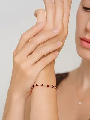 Rhodolite Garnet Beaded Bracelet