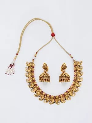 Traditional Ganesha Necklace and Earrings Set