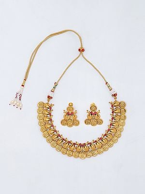 South Indian Traditional Ram Darbar Necklace and Earrings Set