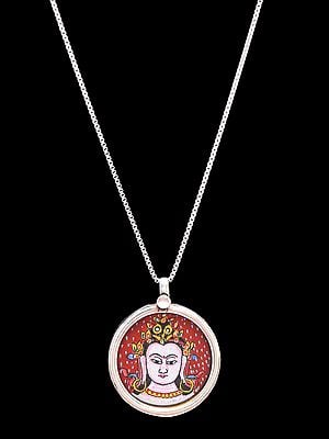 Round Shape Bodhisattva Chenrezig Face Pendant