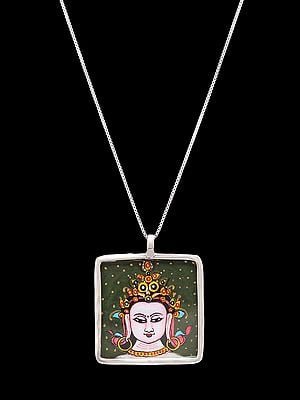 Hand-Painted Bodhisattva Chenrezig Face Pendant