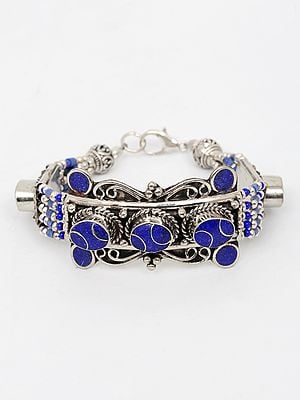 Tibetan Style Bracelet with Studded Stones and Beads