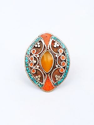 Marquise Shape Tibetan Style Ring