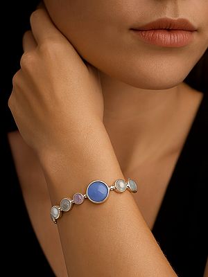 Round Shaped Faceted Multi Gemstone Bracelet