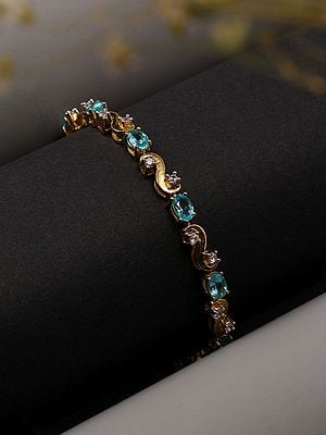 Oval Shape Faceted Apatite Tennis Bracelet