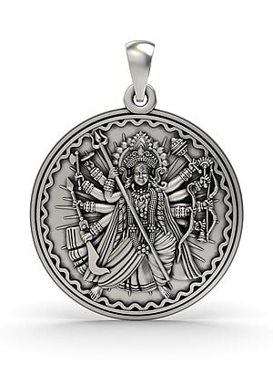 Round Shape Goddess Durga Pendant