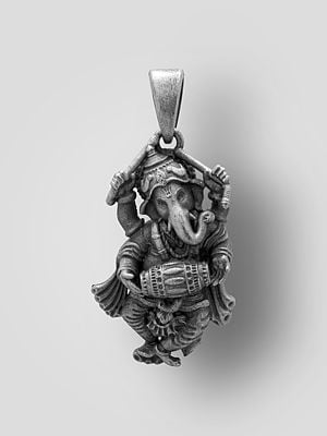 Dancing Ganesha Sterling Silver Pendant