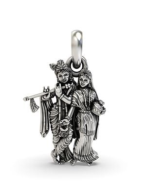 Radha Krishna Sterling Silver Pendant