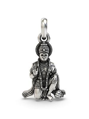 Blessing Hanuman Sterling Silver Pendant