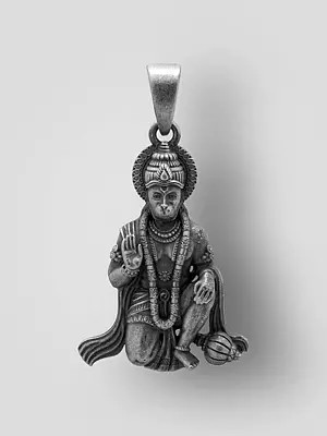 Blessing Hanuman Sterling Silver Pendant