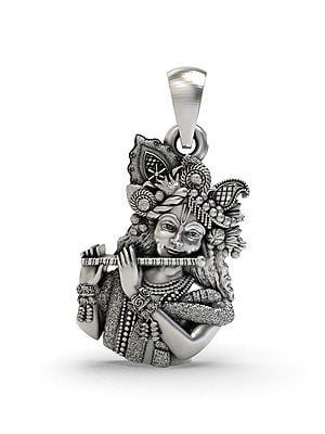 Lord Krishna Plyaing Flute Pendant