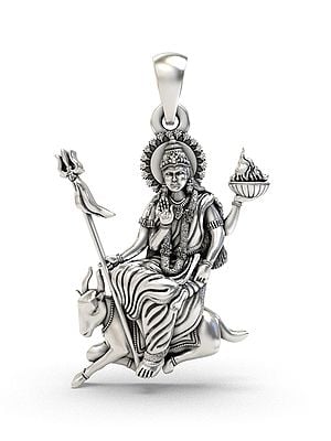 Jahu Maa Sterling Silver Pendant (Rare Goddess of India)