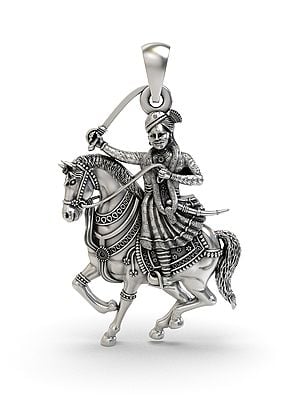 Folk Deity Veer Tejaji Sterling Silver Pendant
