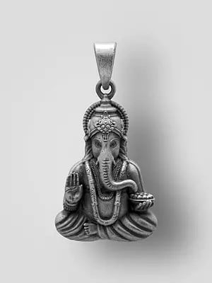 Blessing Ganesha Sterling Silver Pendant