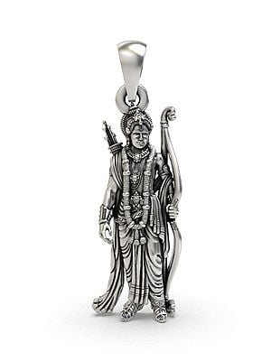 Standing Lord Rama Sterling Silver Pendant