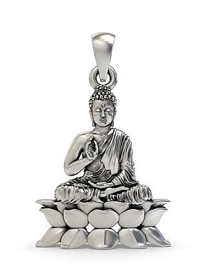 Preaching Buddha Sterling Silver Pendant