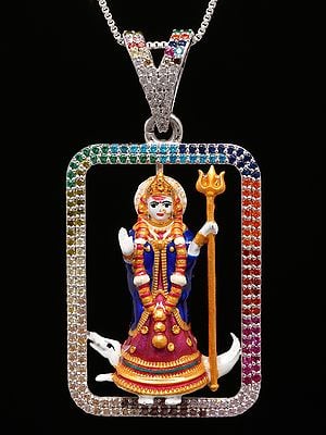 Hindu Folk Goddess Khodiyar Enamel Pendant