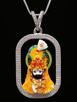 Ramdev Pir Baba Enamel Sterling Silver Pendant