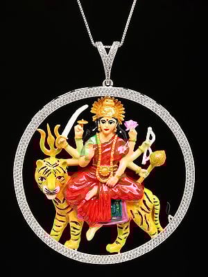 Round Shape Ambe Maa (Goddess Durga) Pendant