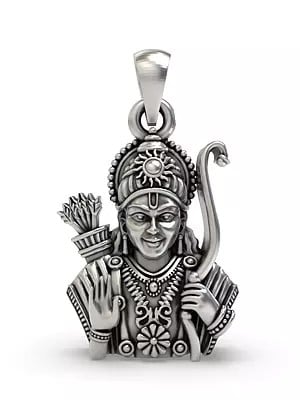 Lord Ram Bust Stelring Silver Pendant