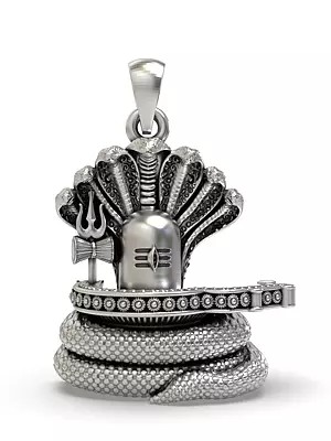 Shiva Lingam with a Naga as a Chattra Pendant