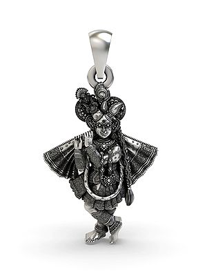 Banke Bihari Ji (Lord Krishna) Sterling Silver Pendant