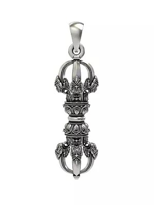 Tibetan Vajra Dorje Sterling Silver Pendant