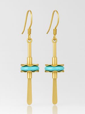 Gold Earrings with Turquoise