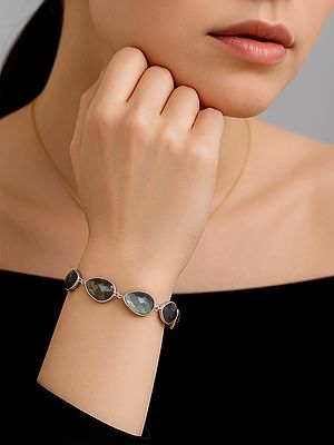 Pear Shaped Faceted Labradorite Bracelet