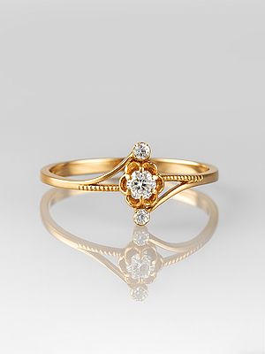 Triple Diamond Gold Ring | Dazzling Gold Jewelry with Diamonds