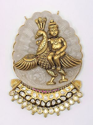 Kundan Studded Lord Kartikeya Pendant