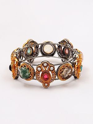 Multicolor Stone Studded Openable Bangle