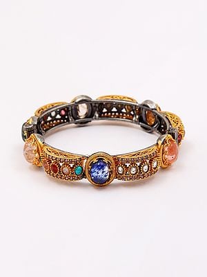 Designer Multi Stone Studded Openable Bangle