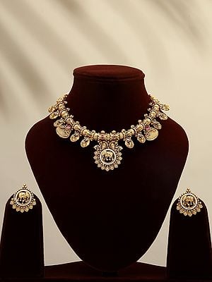 Rajwadi Style Necklace and Earrings Set