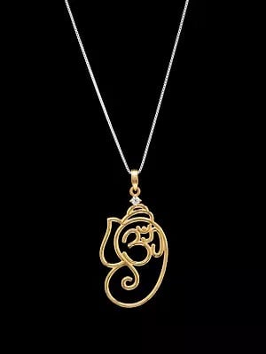 Sterling Silver Om Ganesha Pendant