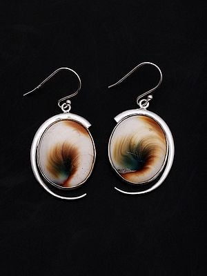 Round Shape Cabochon Shiva Eye Gemstone Earrings