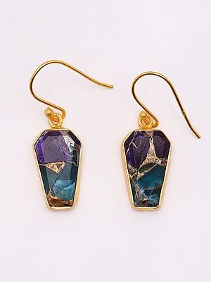 Amazonite & Purple Amethyst Hook Earrings